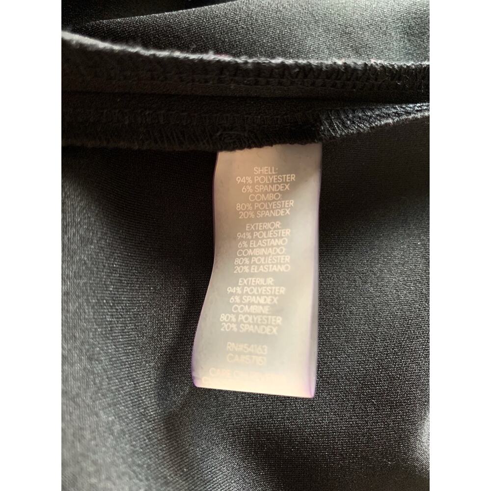 Calvin Klein Sheath Dress Black Bell Sleeve Illusion Trim Knee Length Women's 16 - Picture 9 of 9